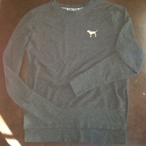 PINK grey long sleeve thick shirt/sweater